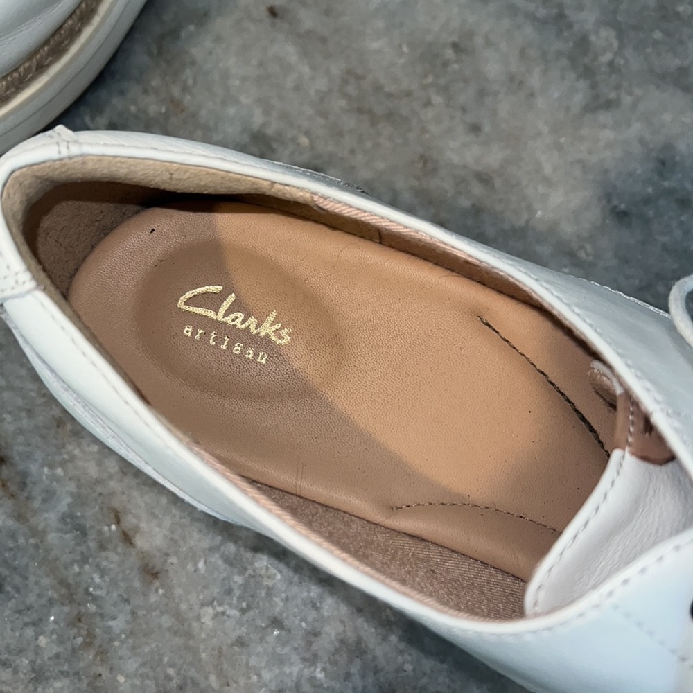 Clark Artisan Rhea Platform Oxford, Rare White size 10 - Picture 6 of 7